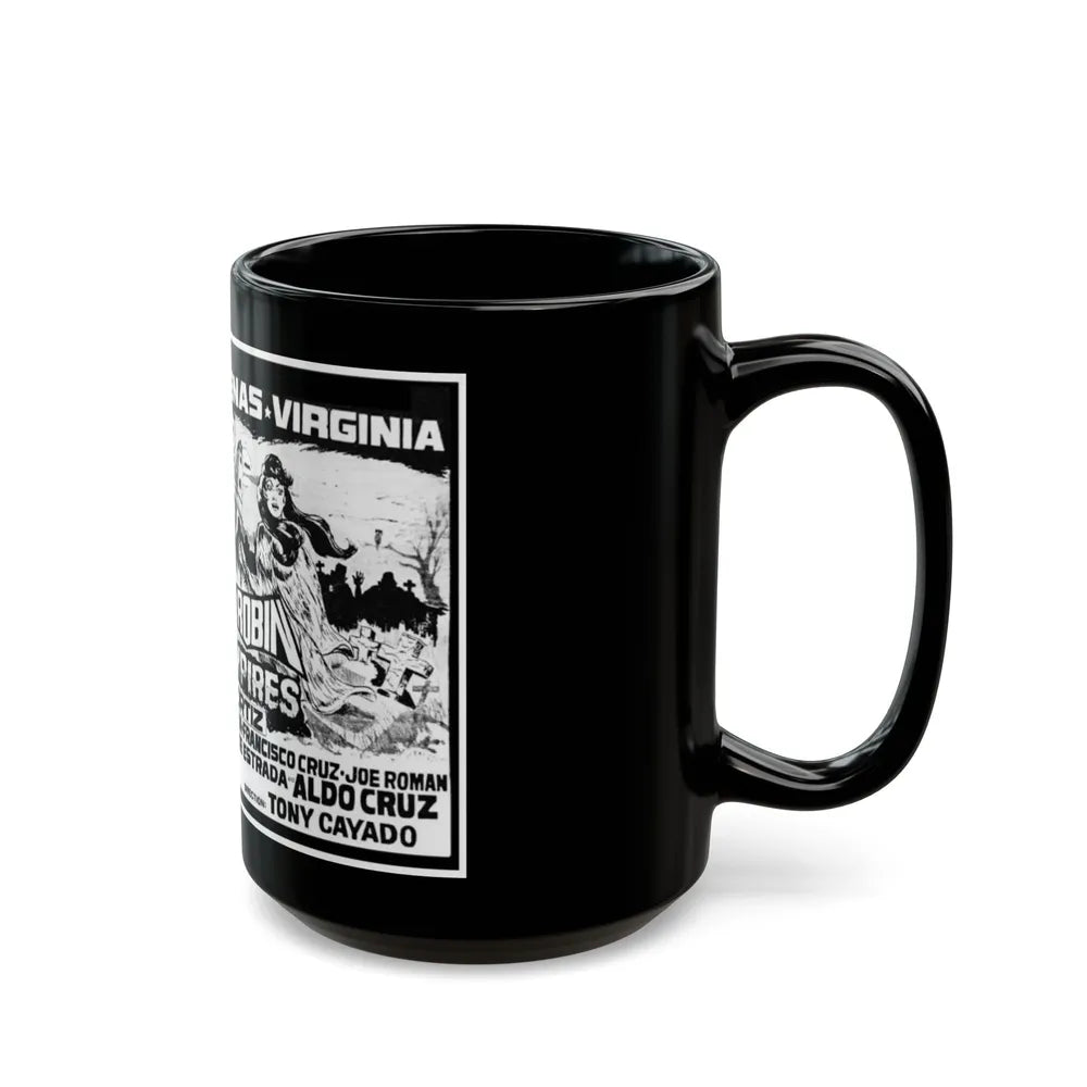 BATWOMAN AND ROBIN MEET THE QUEEN OF THE VAMPIRES 1972 Movie Poster - Black Coffee Mug-Go Mug Yourself