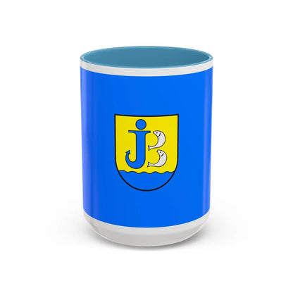 Flag of Jastarnia Poland - Accent Coffee Mug-15oz-Light Blue-Go Mug Yourself