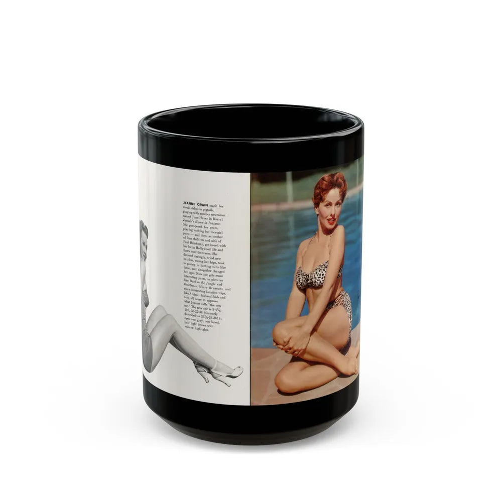 Jeanne Crain #189 - Modern Screen Pin-Ups Magazine Issue #1 (Vintage Female Icon) Black Coffee Mug-15oz-Go Mug Yourself