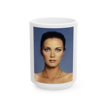 Lynda Carter #227 (Vintage Female Icon) White Coffee Mug-15oz-Go Mug Yourself