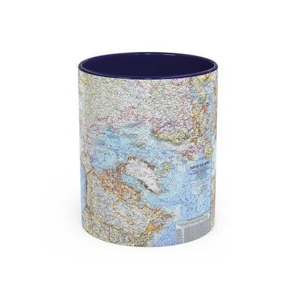 Top Of The World (1965) (Map) Accent Coffee Mug-11oz-Navy-Go Mug Yourself