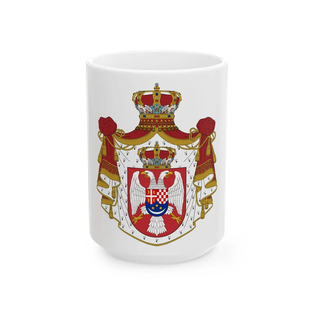 Coat of arms of the Kingdom of Yugoslavia - White Coffee Mug-15oz-Go Mug Yourself