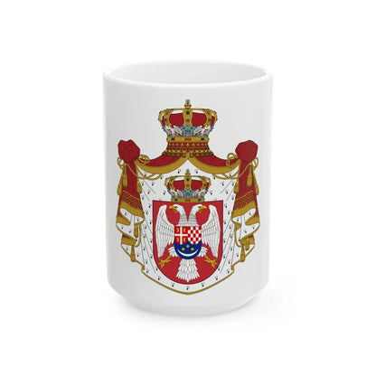 Coat of arms of the Kingdom of Yugoslavia - White Coffee Mug-15oz-Go Mug Yourself