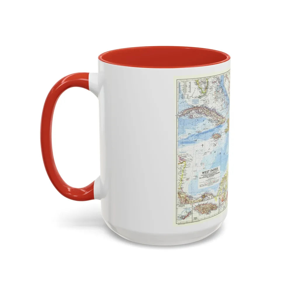 West Indies (1954) (Map) Accent Coffee Mug-Go Mug Yourself