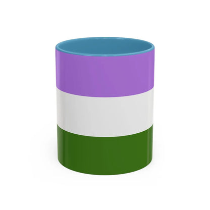 Genderqueer Pride Flag - Accent Coffee Mug-11oz-Light Blue-Go Mug Yourself