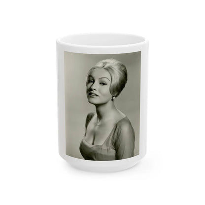 Julie Newmar #364 (Vintage Female Icon) White Coffee Mug-15oz-Go Mug Yourself