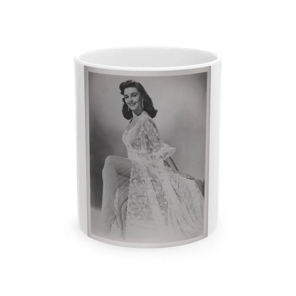 Elaine Stewart #168 - Negative Struck B&W 8x10 50's Era Full Body Glamour Dress HQ Photo (Vintage Female Icon) White Coffee Mug-11oz-Go Mug Yourself