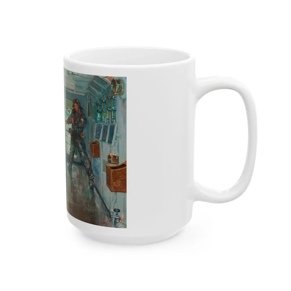 Confrontation at Sea, magazine story illustration, 1942 - White Coffee Mug-Go Mug Yourself