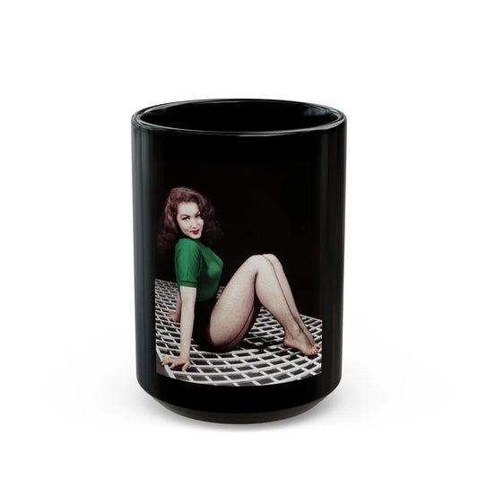 Julie Newmar #81 (Vintage Female Icon) Black Coffee Mug-15oz-Go Mug Yourself