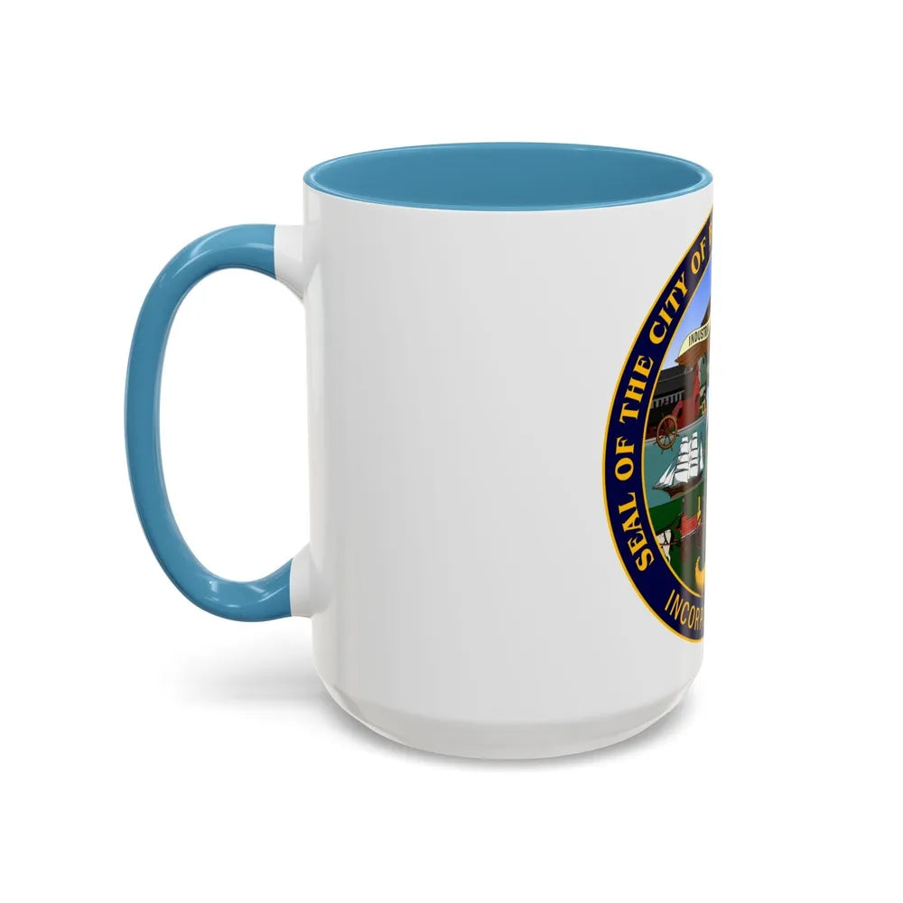 Seal of Bridgeport Connecticut - Accent Coffee Mug-Go Mug Yourself