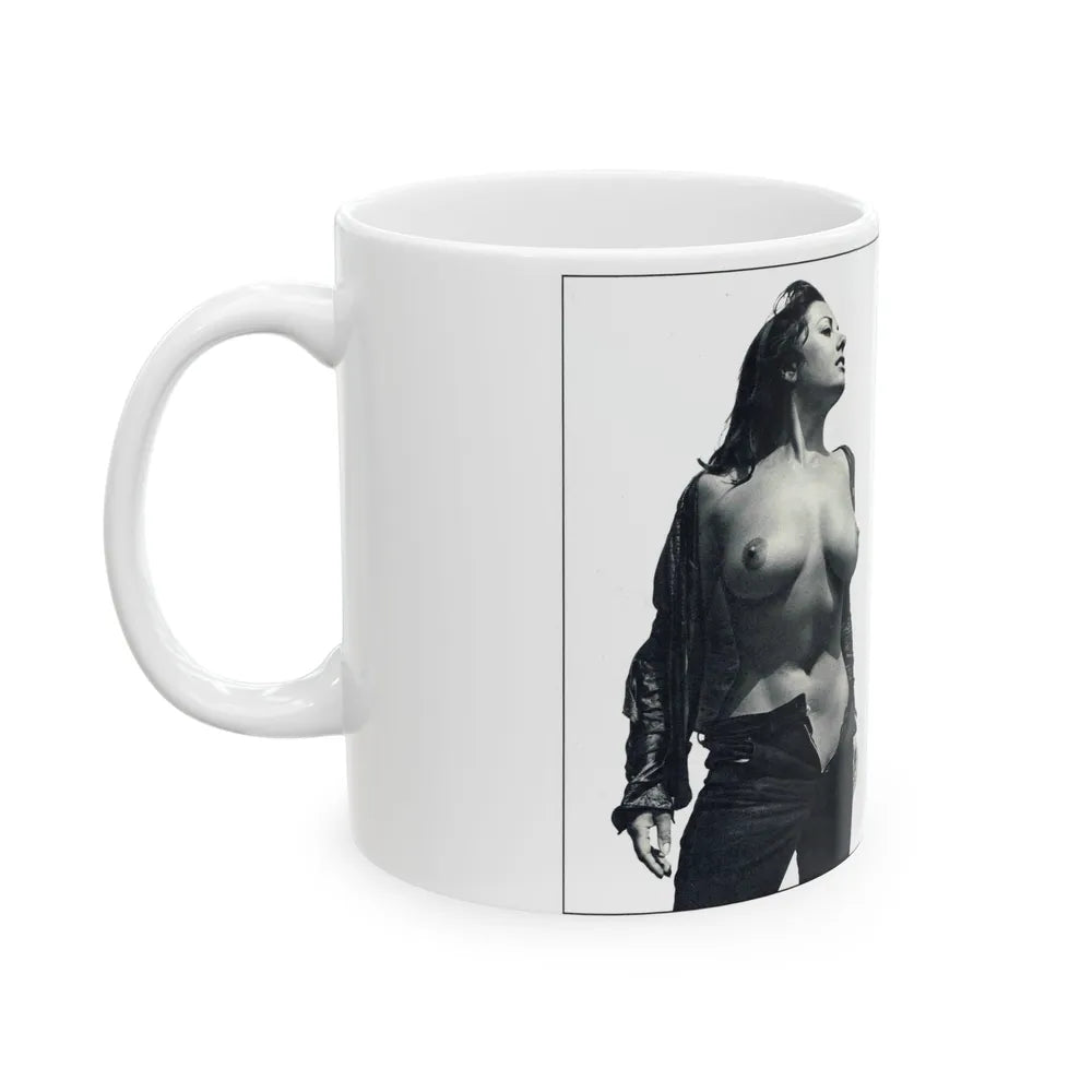 June Palmer #139 - Topless Magazine Spread (Vintage Female Icon) White Coffee Mug-Go Mug Yourself