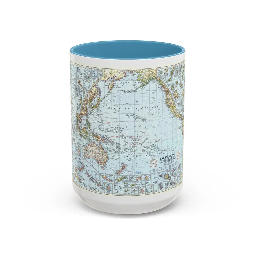 Pacific Ocean (1952) (Map) Accent Coffee Mug-15oz-Light Blue-Go Mug Yourself