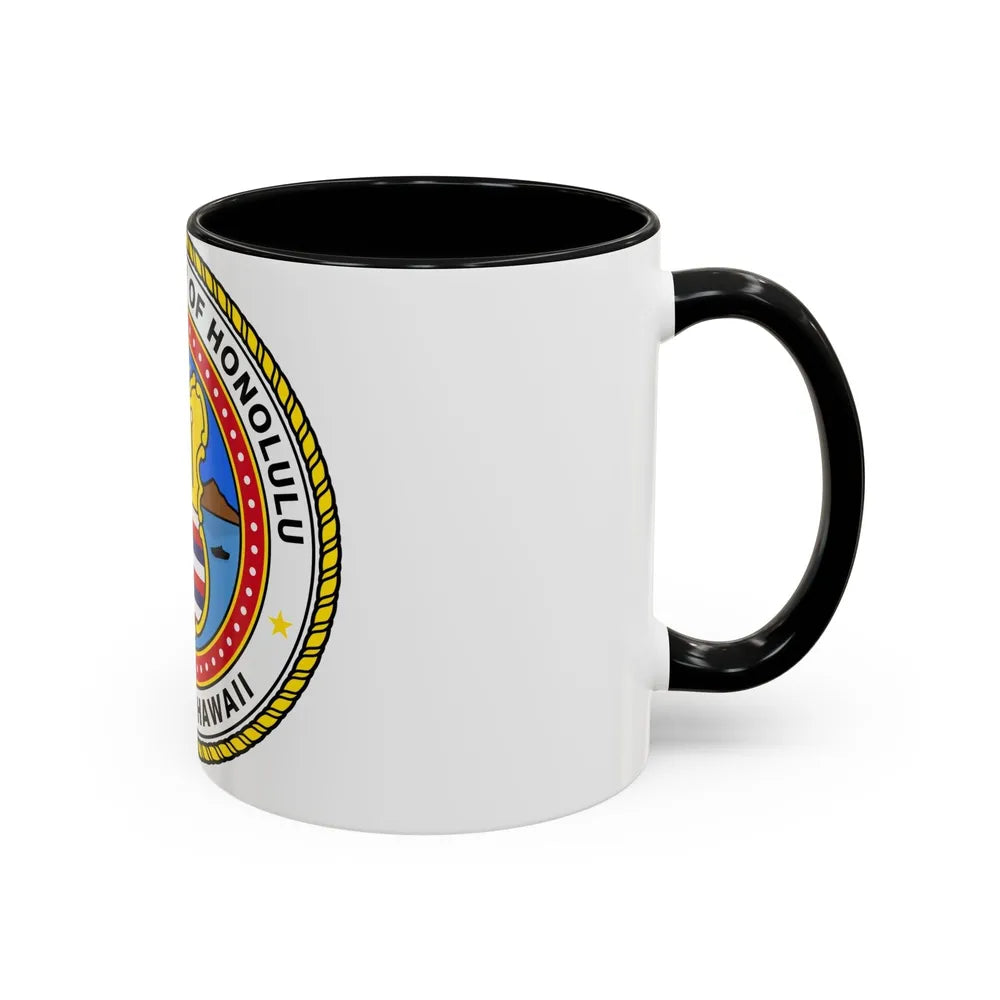 Seal of Honolulu Hawaii - Accent Coffee Mug-Go Mug Yourself