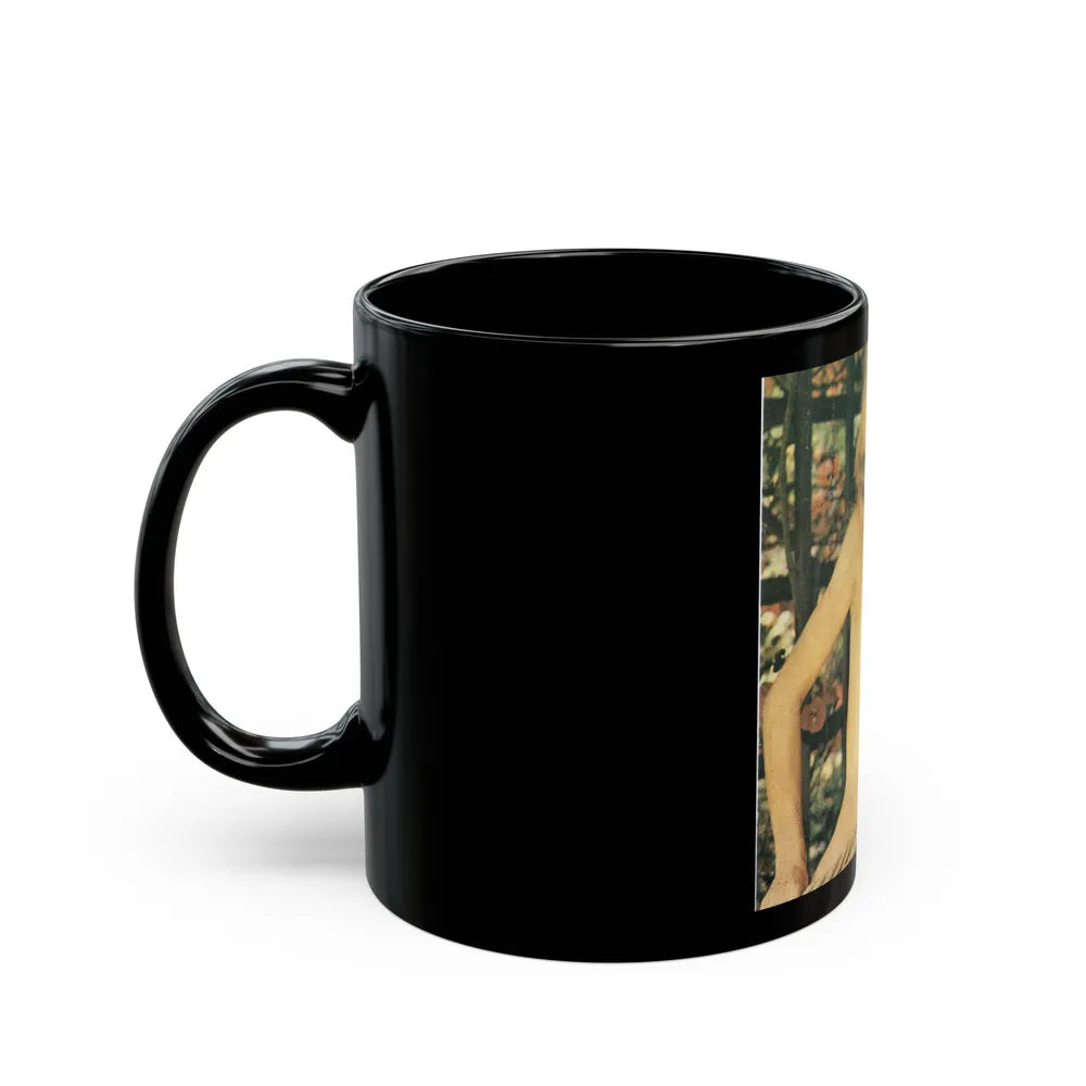 Francine York #23 - Topless (Vintage Female Icon) Black Coffee Mug-Go Mug Yourself