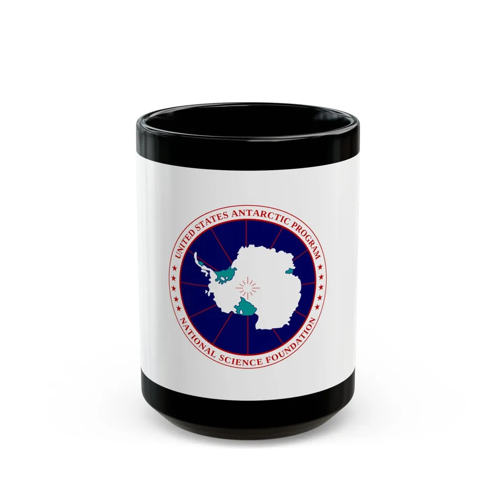 Flag of National Science Foundation Antarctic Program - Black Coffee Mug-15oz-Go Mug Yourself