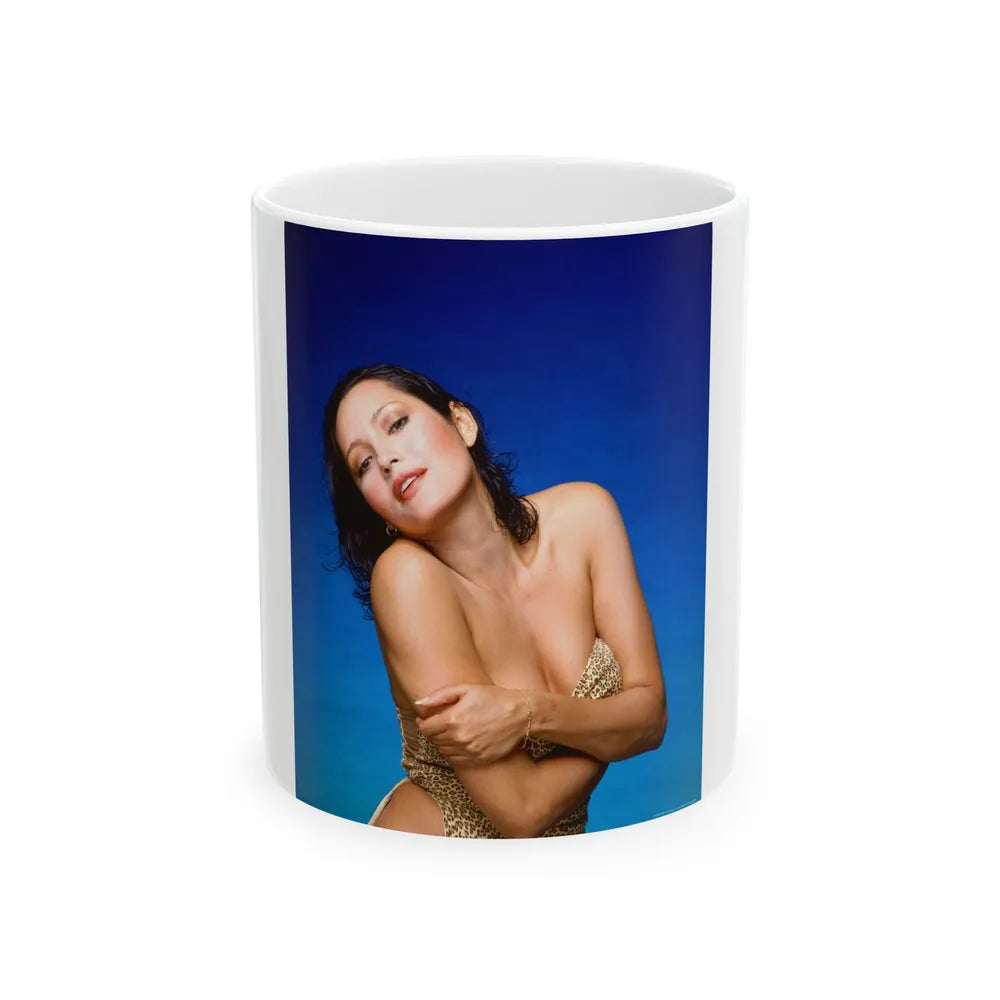 Barbara Carrera #56 (Vintage Female Icon) White Coffee Mug-11oz-Go Mug Yourself