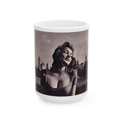 Julie Newmar #335 (Vintage Female Icon) White Coffee Mug-15oz-Go Mug Yourself