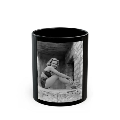 Leslie Parrish #276 (Vintage Female Icon) Black Coffee Mug-11oz-Go Mug Yourself