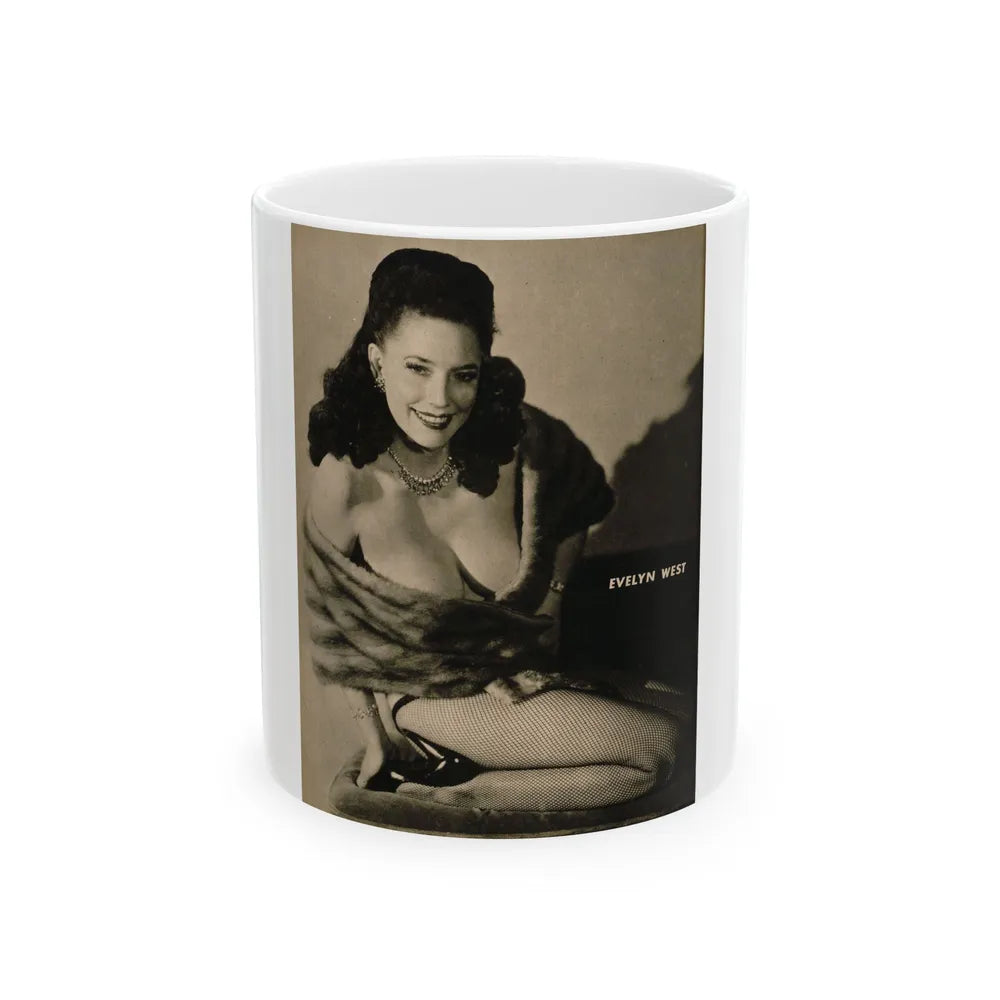 Evelyn West #24 - (Vintage Female Icon) White Coffee Mug-11oz-Go Mug Yourself