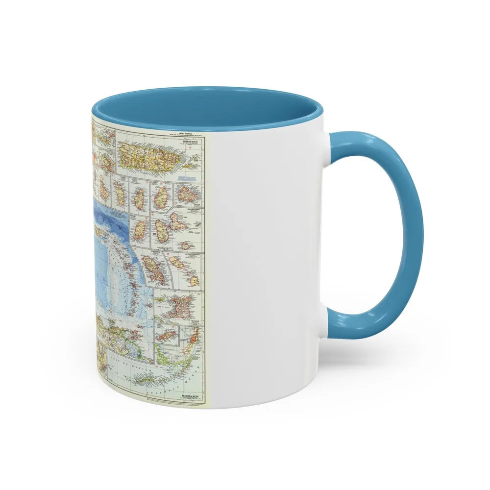 West Indies (1954) (Map) Accent Coffee Mug-Go Mug Yourself