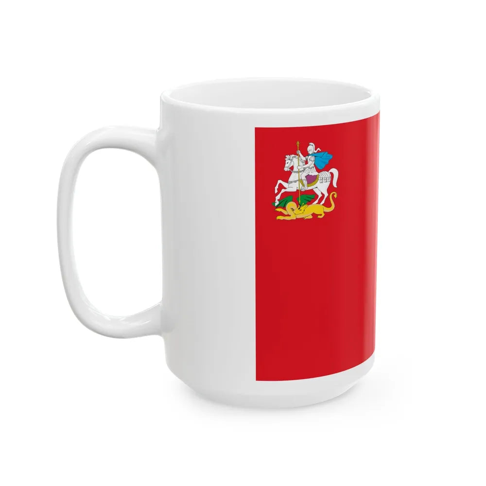 Flag of Moscow Oblast Russia - White Coffee Mug-Go Mug Yourself