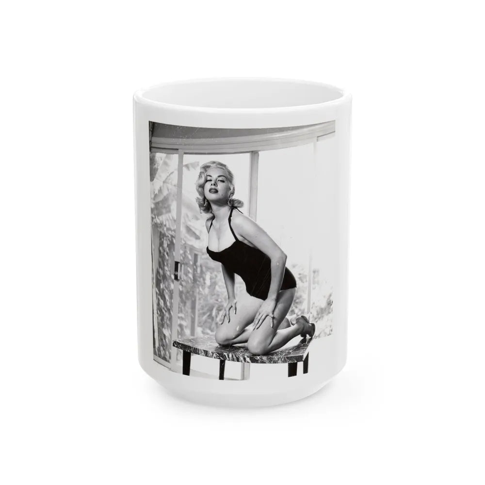 Jeanne Carmen #50 (Vintage Female Icon) White Coffee Mug-15oz-Go Mug Yourself