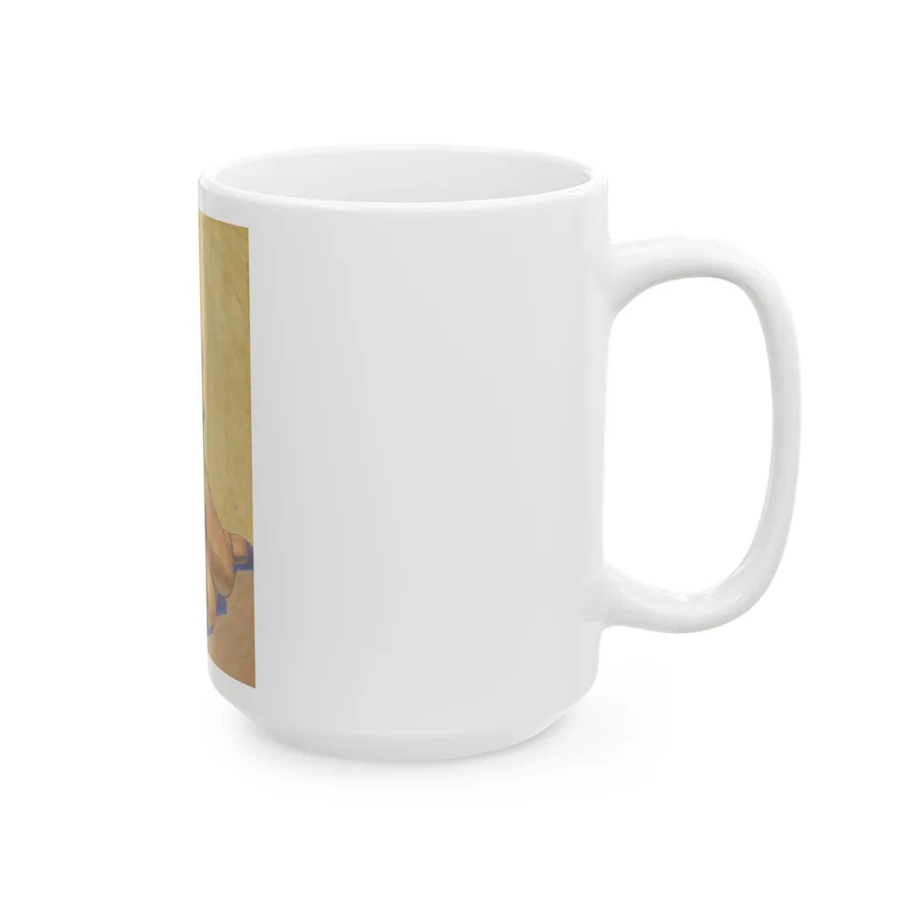 Blonde in Blue - White Coffee Mug-Go Mug Yourself