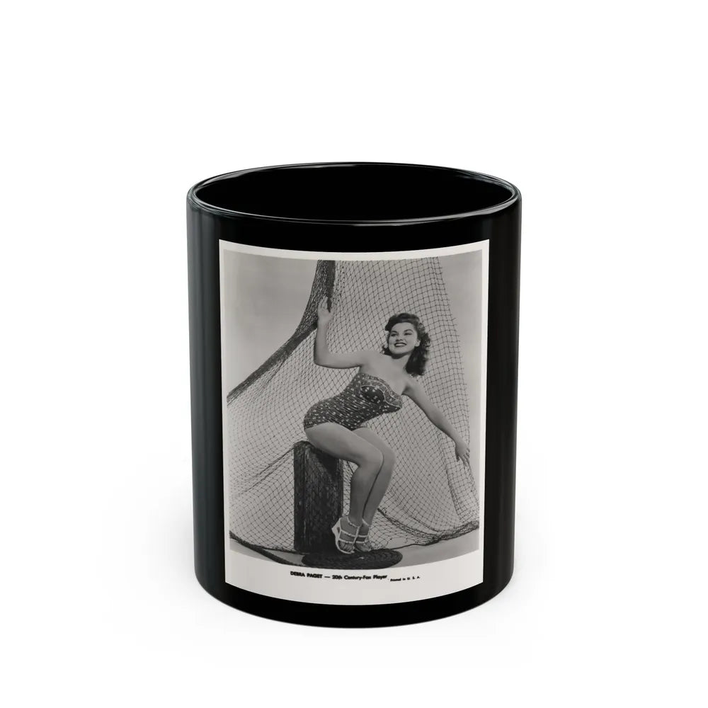 Debra Paget #612 - 8x10 B&W Full Body Pin-Up Promo Photo circa 50's (Vintage Female Icon) Black Coffee Mug-11oz-Go Mug Yourself