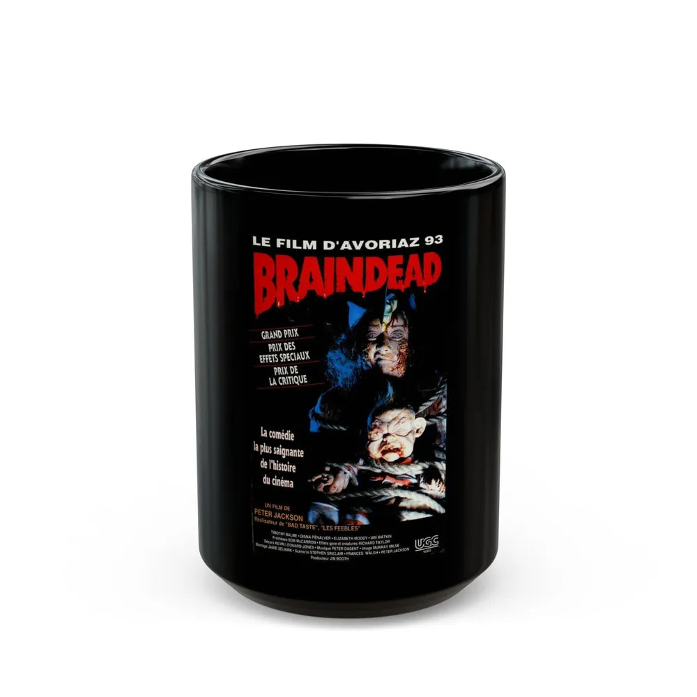 BRAINDEAD (DEAD ALIVE) - FRENCH 1992 Movie Poster - Black Coffee Mug-15oz-Go Mug Yourself