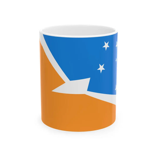 Flag of Tierra del Fuego Province Argentina - White Coffee Mug-11oz-Go Mug Yourself