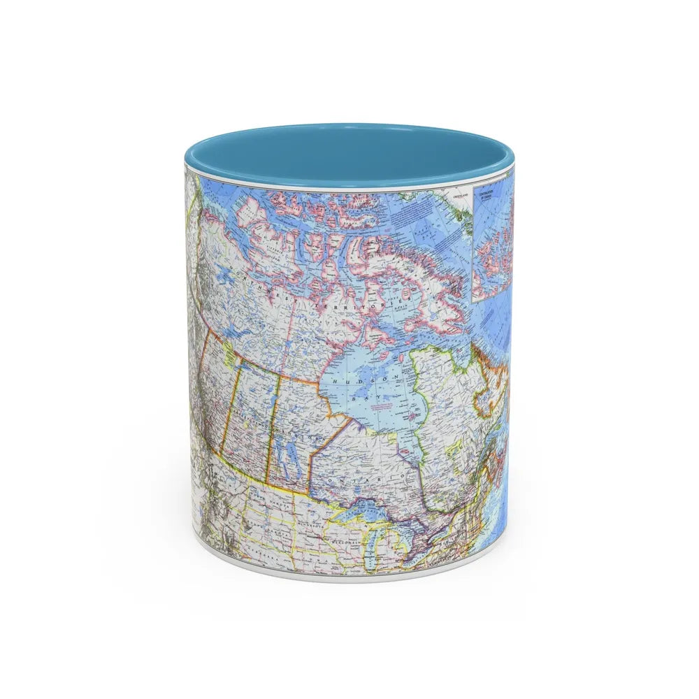 Canada (1972) (Map) Accent Coffee Mug-11oz-Light Blue-Go Mug Yourself