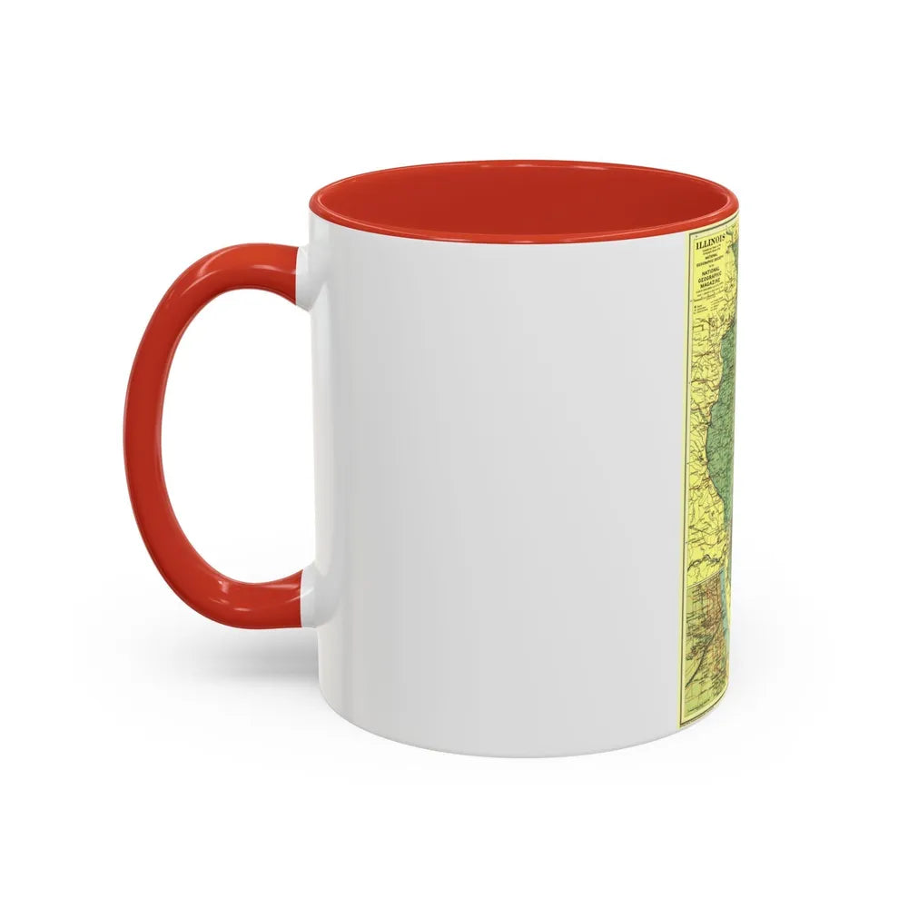 USA - Illinois (1931) (Map) Accent Coffee Mug-Go Mug Yourself