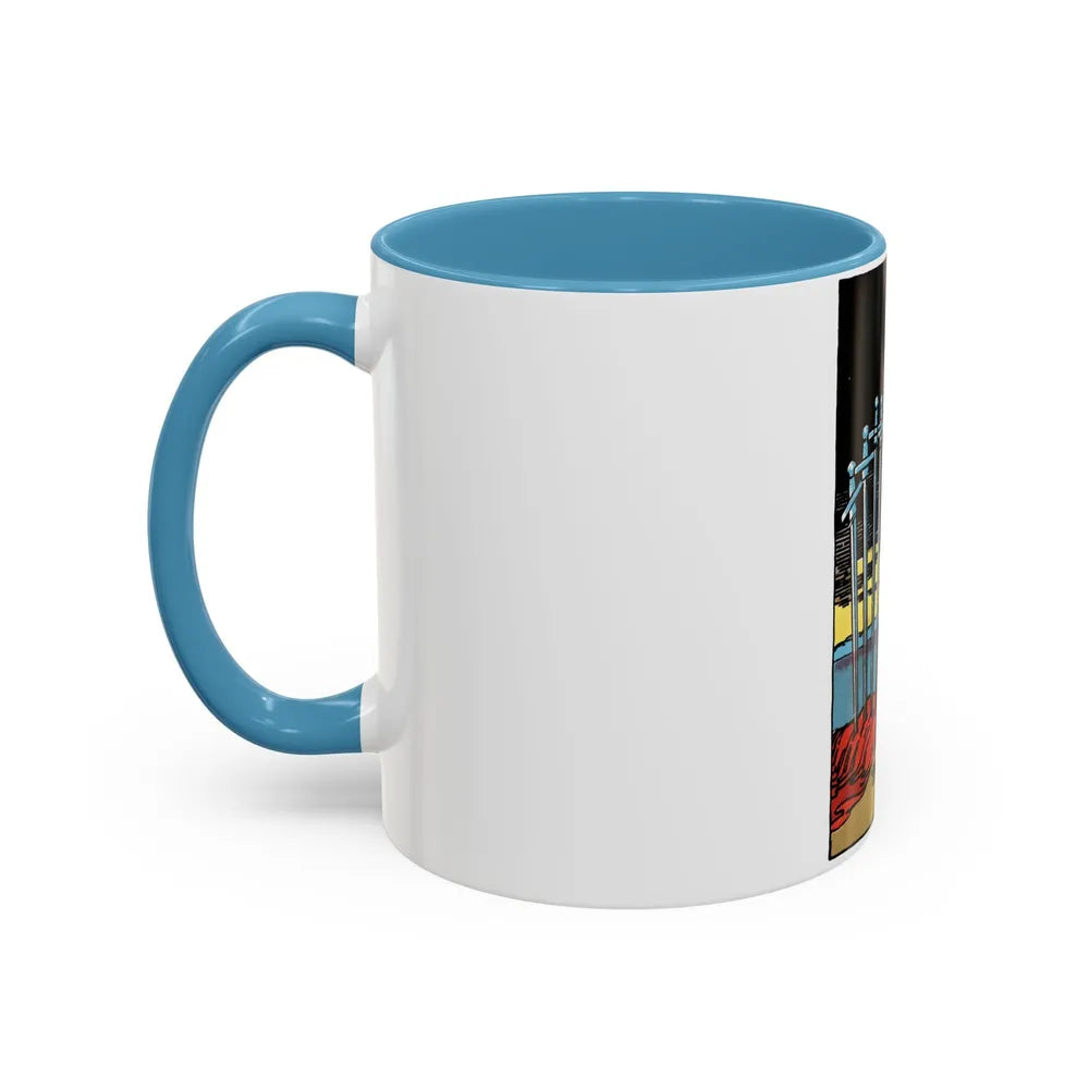 The 10 of Swords (Tarot Card) Accent Coffee Mug-Go Mug Yourself