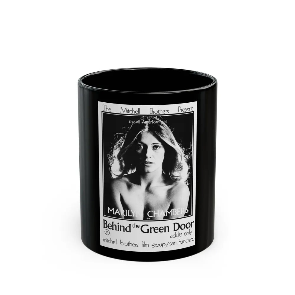 BEHIND THE GREEN DOOR 1972 Movie Poster - Black Coffee Mug-11oz-Go Mug Yourself