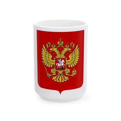 Coat of Arms of the Russian Federation - White Coffee Mug-15oz-Go Mug Yourself