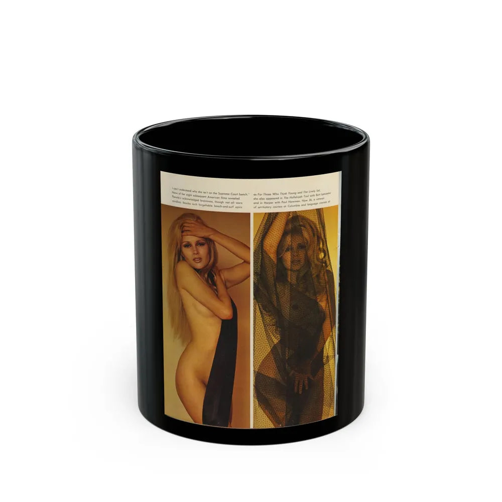 Pamela Tiffin #180 - Playboy February '69 Photo (Vintage Female Icon) Black Coffee Mug-11oz-Go Mug Yourself