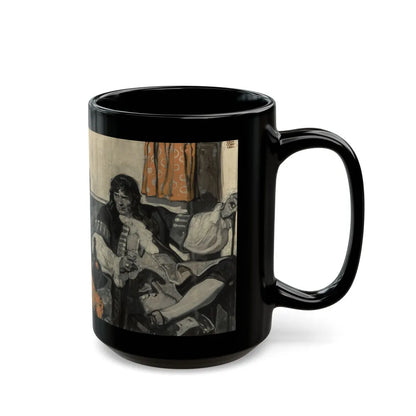 Captain Blood, American Magazine interior illustration - Black Coffee Mug-Go Mug Yourself