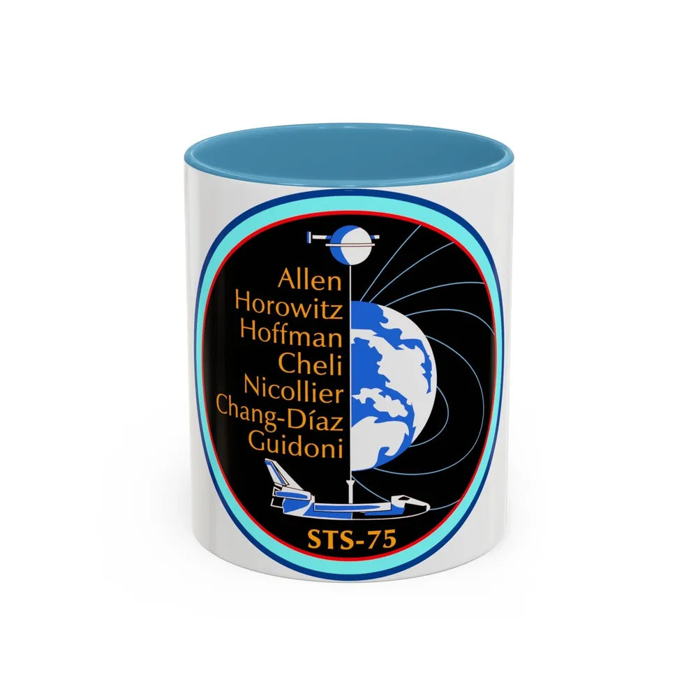 STS 75 (NASA) Accent Coffee Mug-11oz-Light Blue-Go Mug Yourself