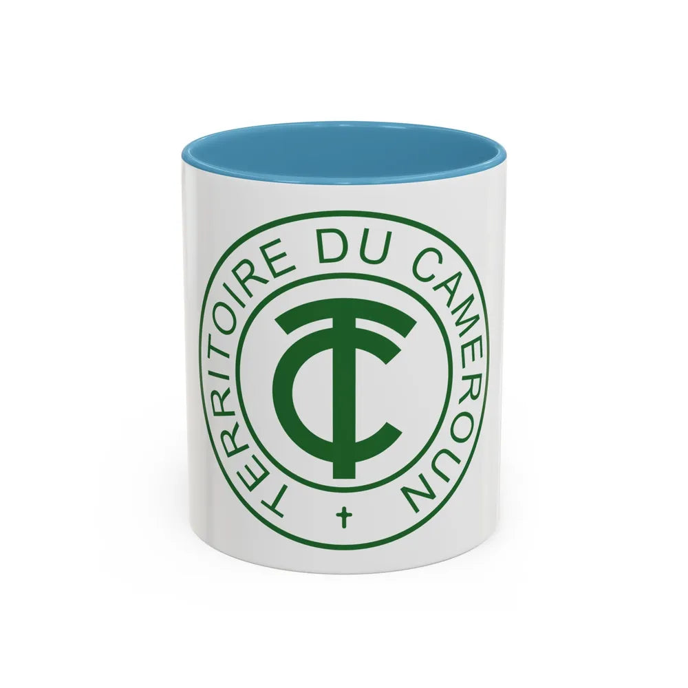 Emblem of French Cameroon - Accent Coffee Mug-11oz-Light Blue-Go Mug Yourself