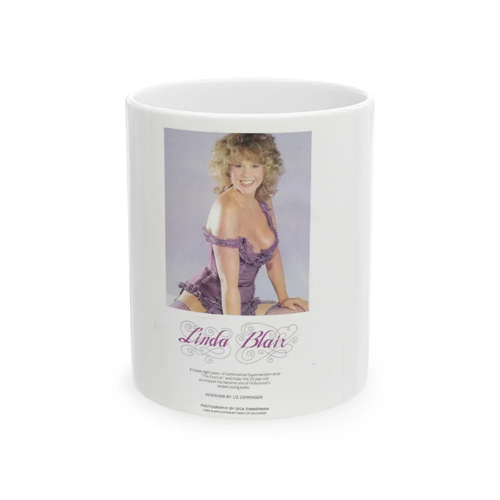 Linda Blair #184 - Partially Topless (Vintage Female Icon) White Coffee Mug-11oz-Go Mug Yourself