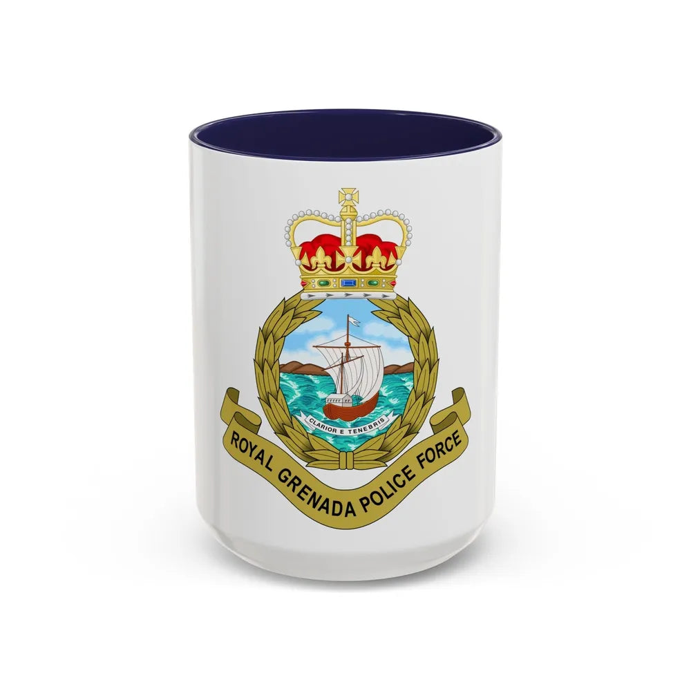 Royal Grenada Police Force - Accent Coffee Mug-15oz-Navy-Go Mug Yourself