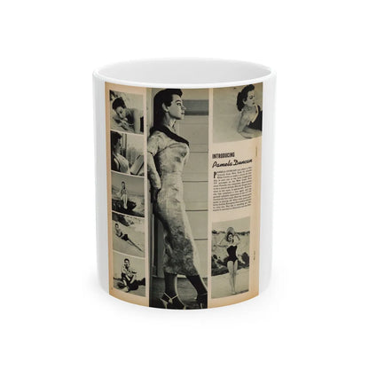 Pamela Duncan #12 - Night and Day Oversized Mag. Feb. '55 - 1 Cropped B&W Photo1 (Vintage Female Icon) White Coffee Mug-11oz-Go Mug Yourself