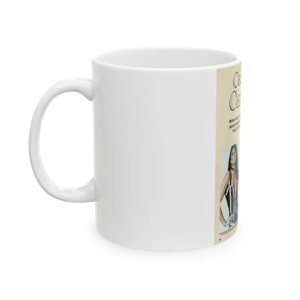 Caroline Munro #249 - Femme Fatales Fall 1992 (Vintage Female Icon) White Coffee Mug-Go Mug Yourself