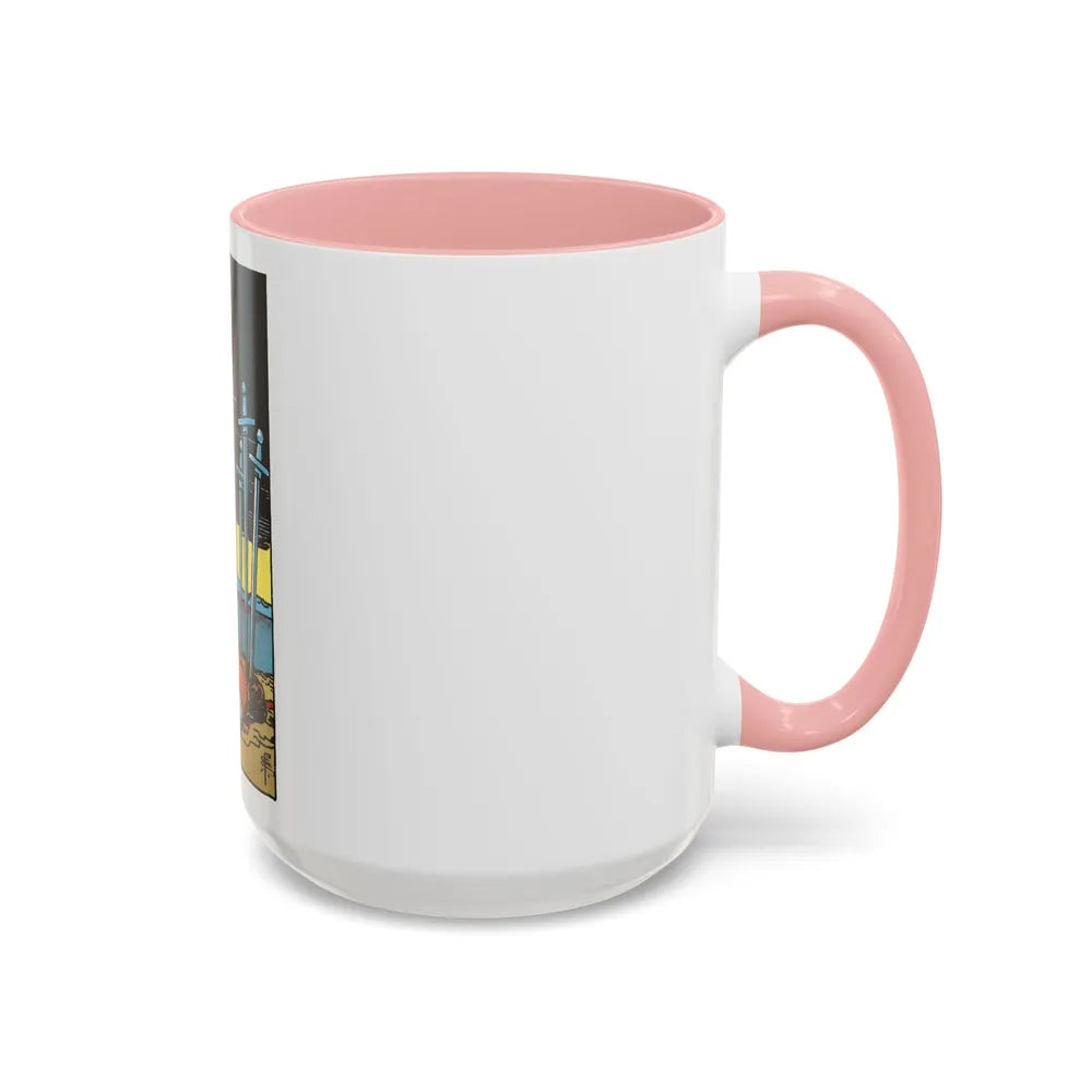 The 10 of Swords (Tarot Card) Accent Coffee Mug-Go Mug Yourself