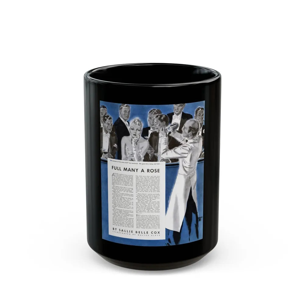 Full Many A Rose, McCall's magazine, December 1938 - Black Coffee Mug-15oz-Go Mug Yourself