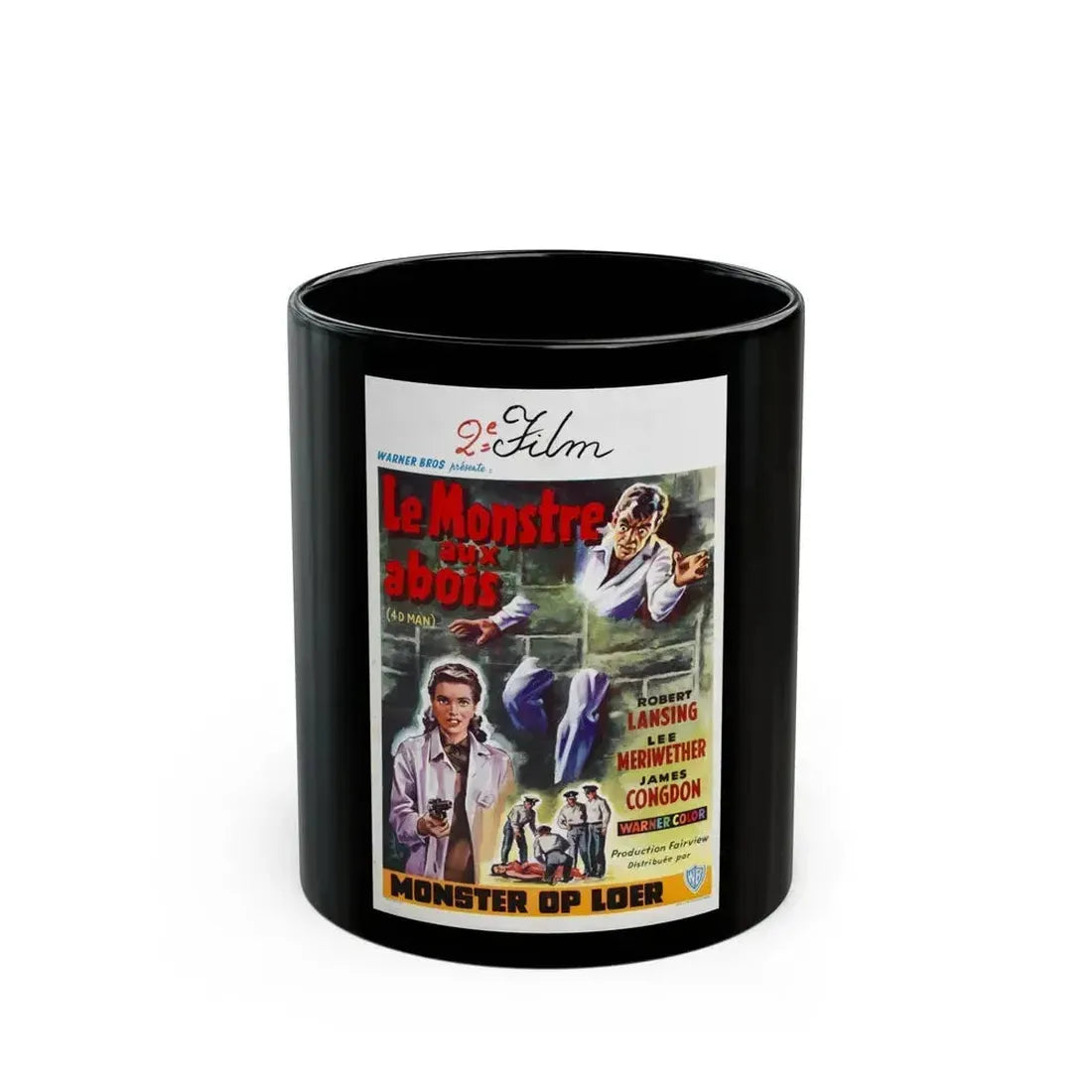 4D MAN (BELGIAN) 1959 Movie Poster - Black Coffee Mug 11oz - Go Mug Yourself