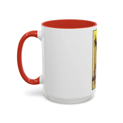 The 4 of Wands (Tarot Card) Accent Coffee Mug-Go Mug Yourself