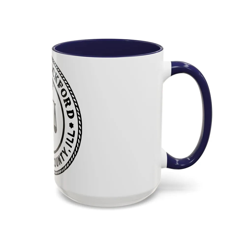 Seal of Rockford Illinois - Accent Coffee Mug-Go Mug Yourself