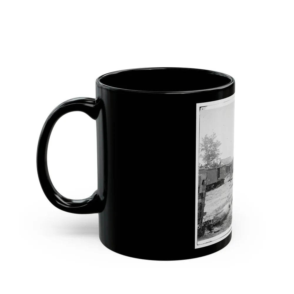 Catlett's Station, Va. The Station With U.S. Military Railroad Boxcars And Soldiers (U.S. Civil War) Black Coffee Mug-Go Mug Yourself