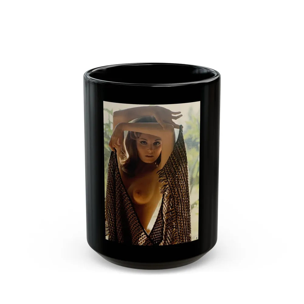 Victoria Vetri #94 - Topless (Vintage Female Icon) Black Coffee Mug-15oz-Go Mug Yourself